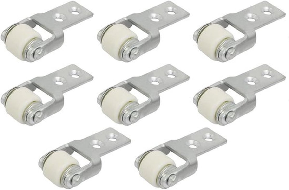 Geleidingswiel 8 stuks - Schuifdeurwiel - Zwenkwiel - Meubelwiel - Nylon - Robuust en waterdicht