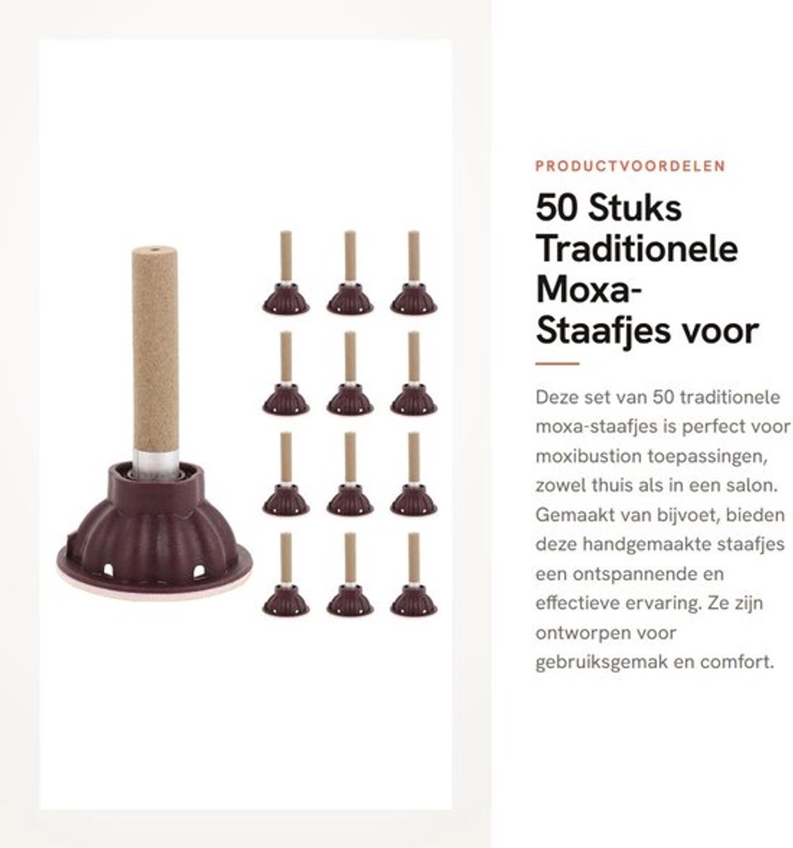 Moxa-staafjes 50 stuks - Traditionele Moxa-sticks - Handgemaakt - Draagbaar - Duurzaam ontwerp - Voor moxibustion - Moxasticks