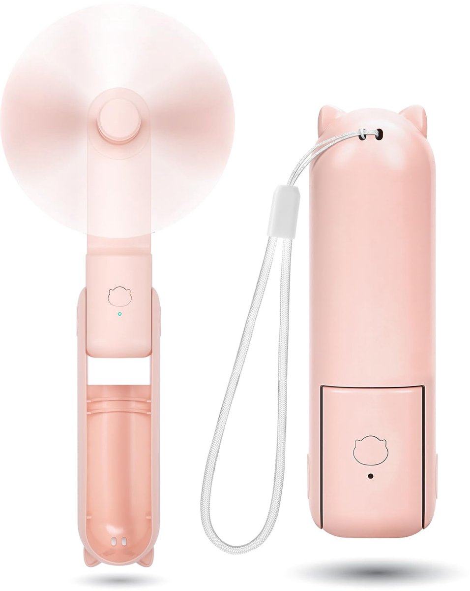 Stille oplaadbare mini-handventilator - 3 snelheden - draagbaar en persoonlijk - [9-15 werkuren]