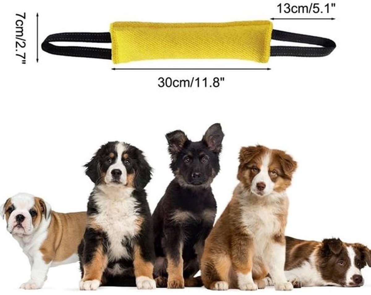 Bijtkussen Hondentraining - Hondenspeelgoed - Honden Speelgoed Sterk - Nylon Handvatten - Reflecterend - Bijtbestendig