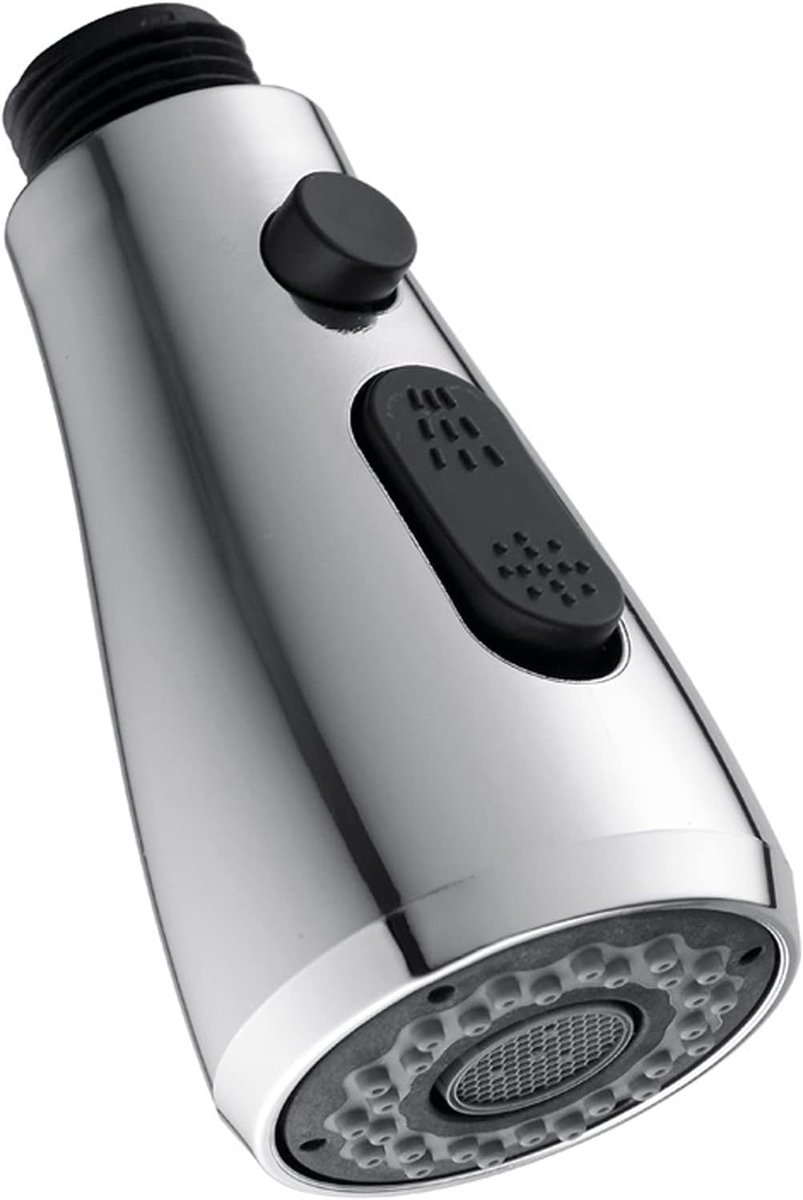 SnelShoppen - Handdouche Keuken Mengkraan 3 Modi Douchekop Vervangbaar met Pauzeknop, Chroom Geplateerd, Universele G1/2 Inch Aansluiting