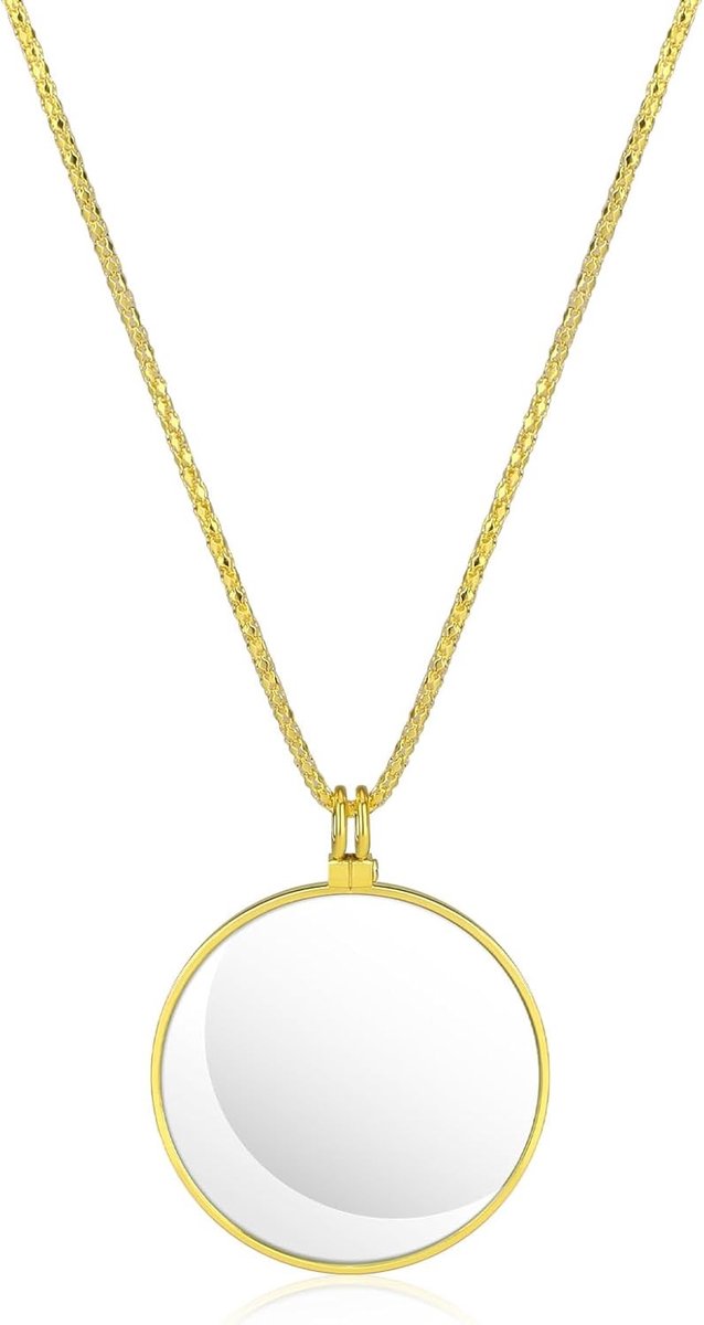 5x Gouden Monocle Vergrootglas met 4.3 cm Lens en 89 cm Ketting voor Lezen, Bibliotheek en Kostuumaccessoires