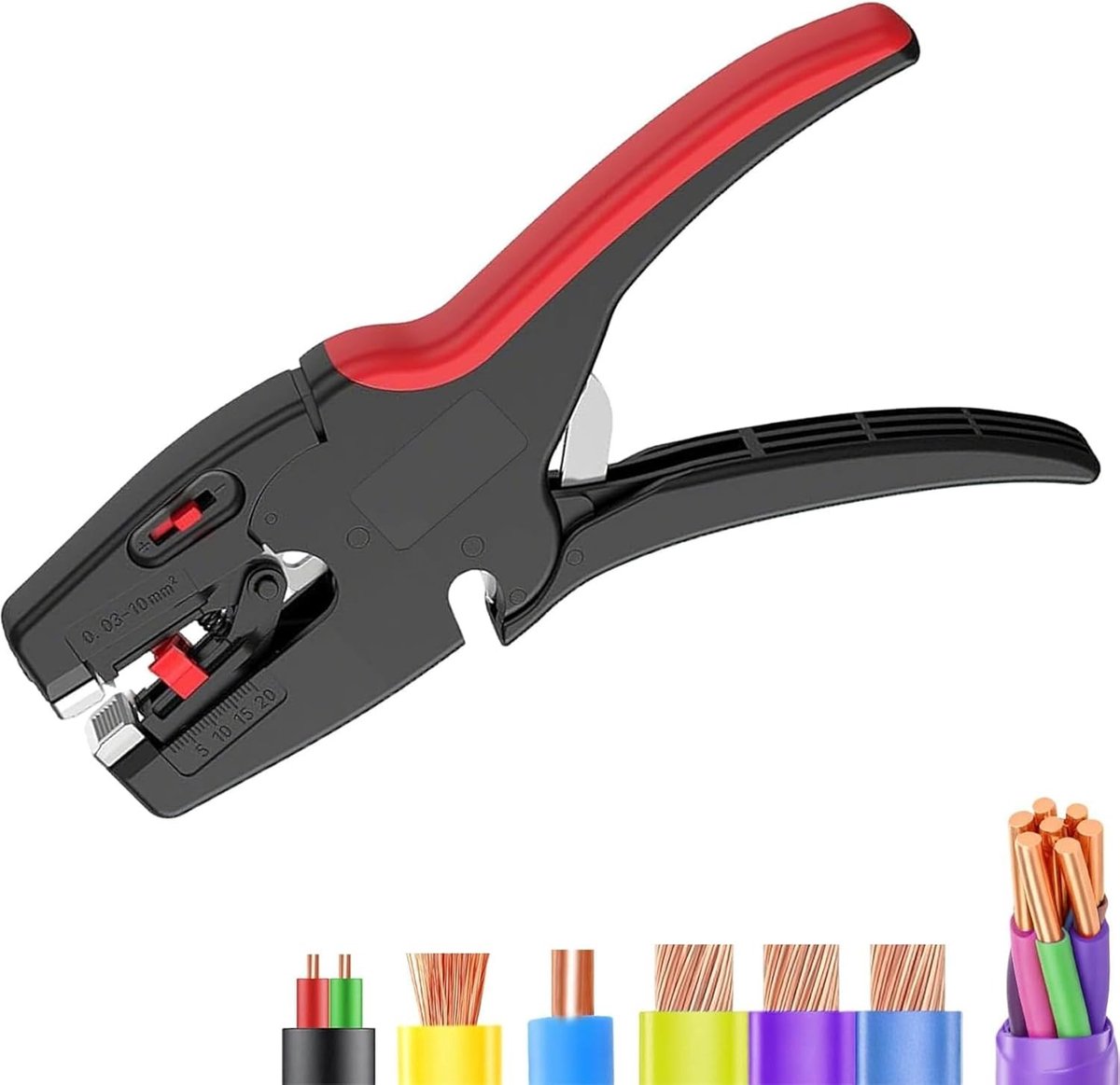 Automatische Strippende Tang - 2-in-1 Kabelstripper - Elektrische Installaties - Zelfuitlijnende Kaken - 0.03-10mm² - Zwart