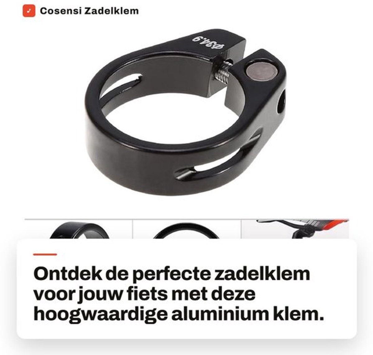 Zadelklem 34,9 mm - Aluminiumlegering - Fietsaccessoires - Lichtgewicht - Duurzaam - Eenvoudig te installeren - Zadelpenklem