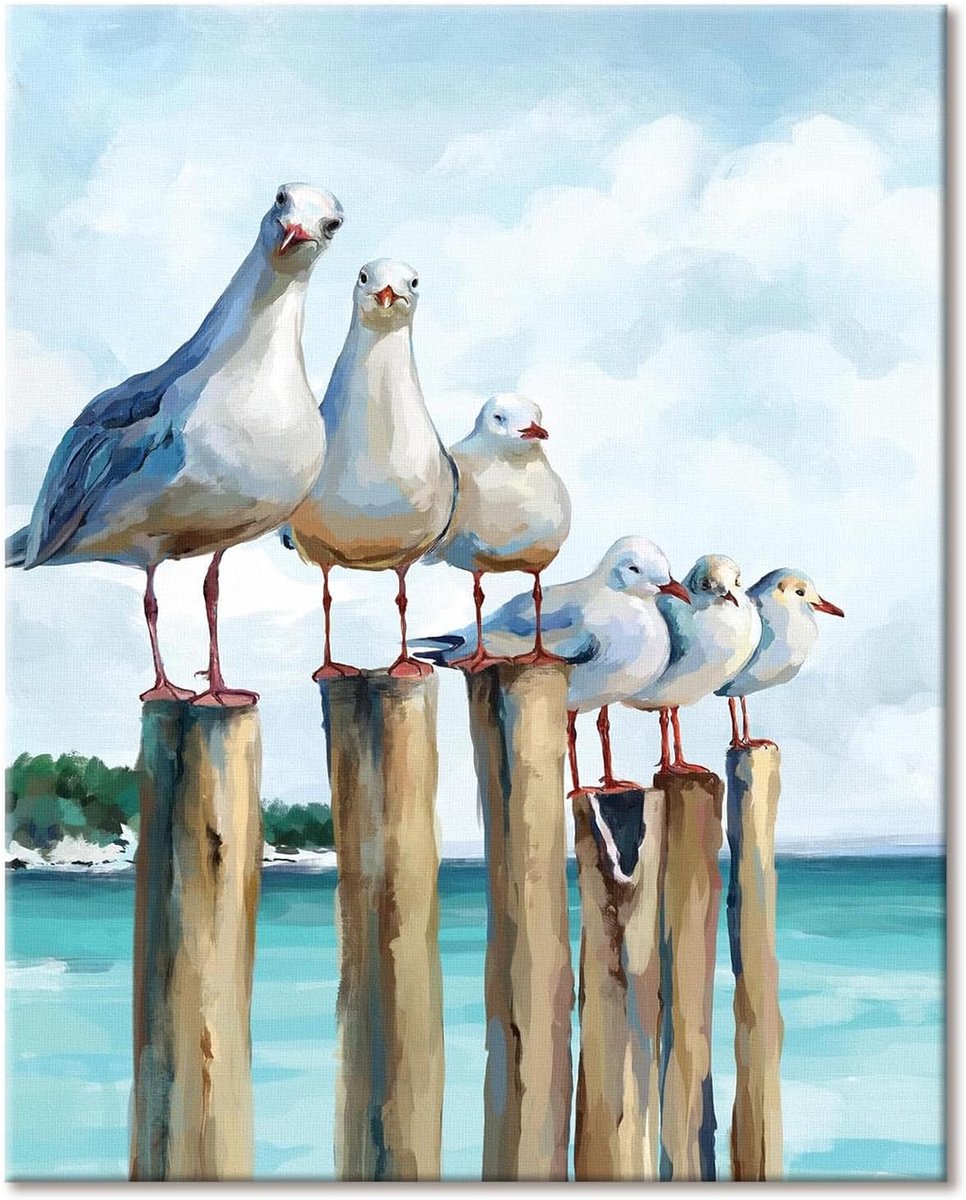 SnelShoppen - Paint by Numbers Volwassenen Dieren Schilderen op Canvas 40 x 50 cm, Acrylverf Set met Borstels, Wanddecoratie en DIY Cadeau