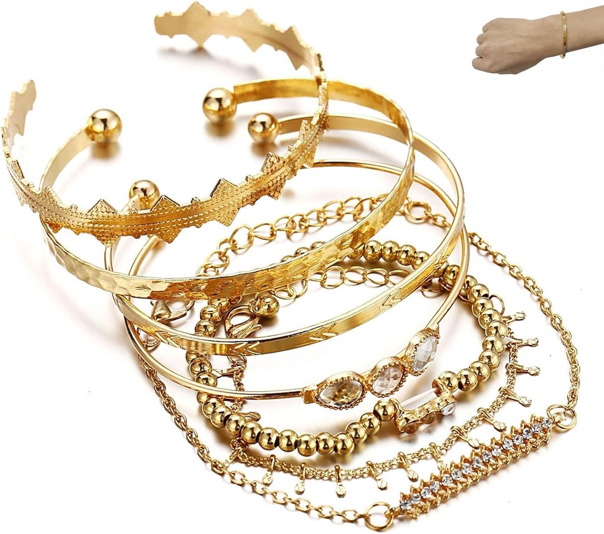 Bohemian Kristallen Armbanden en Creatieve Metalen Ketting voor Waarzeggers, Perfect voor Gypsy Kostuums en Feestelijke Gelegenheden