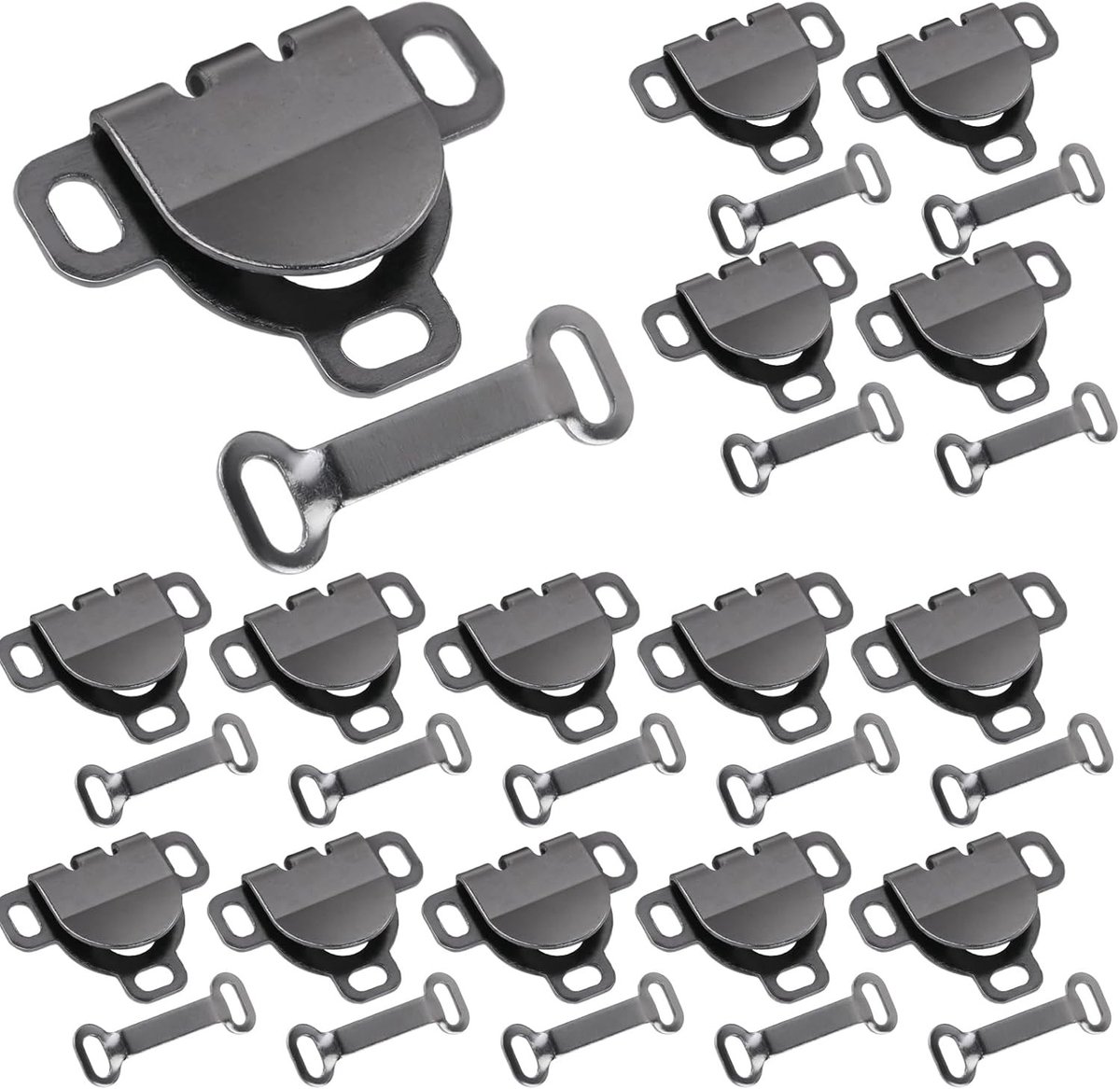 20 Pairs Trouser Hooks en Ogen - Naai Sluiting Set voor Broeken en Kleding - Duurzame Haaksluitingen in Grijs