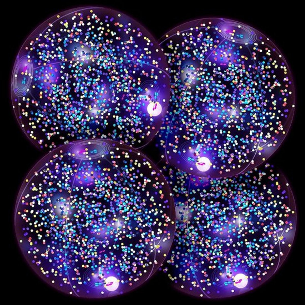 SnelShoppen - 4 Stuks Opblaasbare Glitterende Strandballen, LED Poolballen met Transparante Sequenties, Voor Zomer Feest, Zwembad, Kinderen, Strand