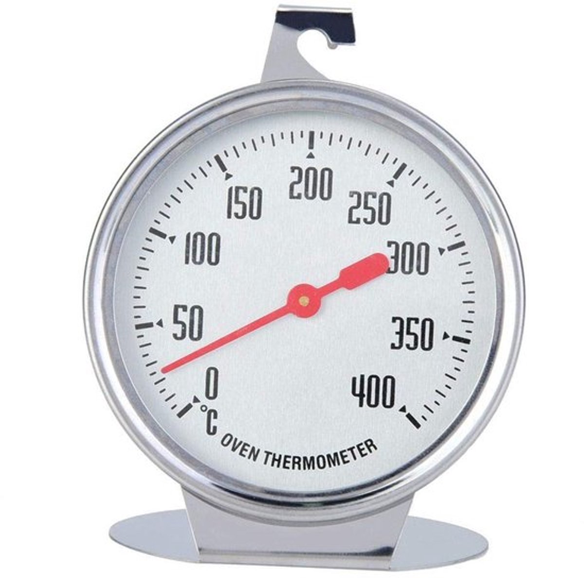 Oven Thermometer Hoge Nauwkeurigheid - Oventhermometer Ovenbestendig - Roestvrij Staal - Grote Maat - Temperatuurmeting 0-400 Graden - 9 cm Diameter - Keuken Thermometer
