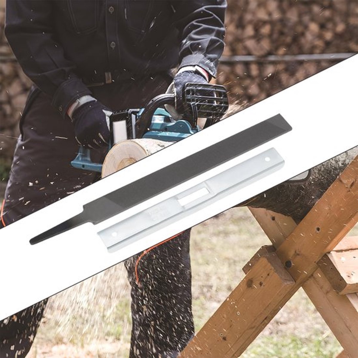 Kettingzaag Slijper - 2 Sets Gereedschap - Platte Vijl/Kettingzaagslijper - Dieptemeter - Koolstofstaal - Efficiënt Slijpen - Slijpgereedschap