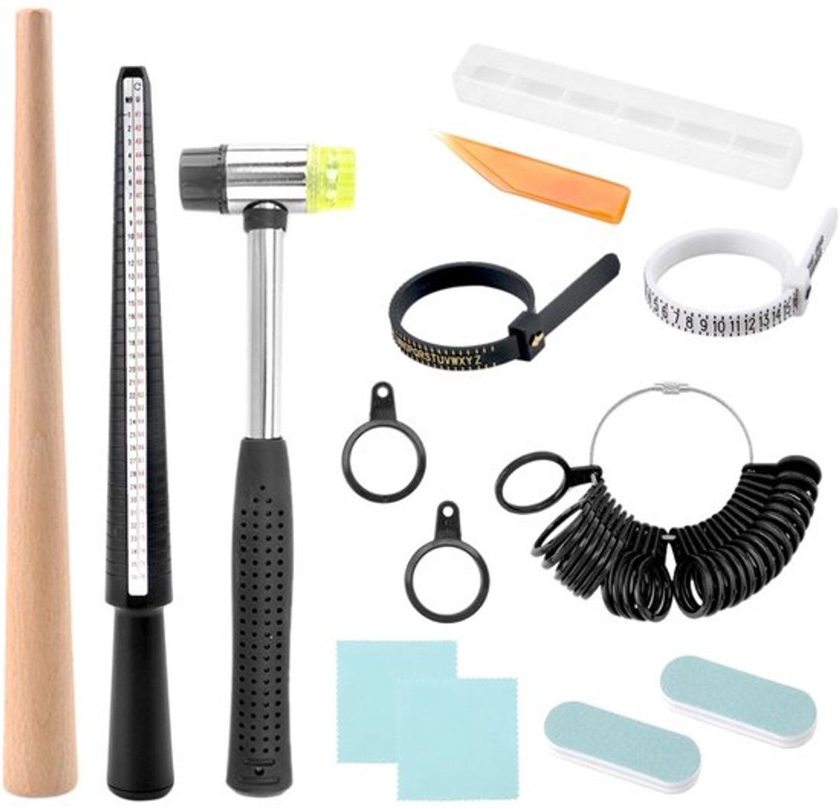 Ringmaatinstrumenten 11 Stuks - Ringmaat Meter - Kunststof Ringsizer - Meetgereedschap - Duidelijke Maatmarkering - Voor Mannen/Vrouwen