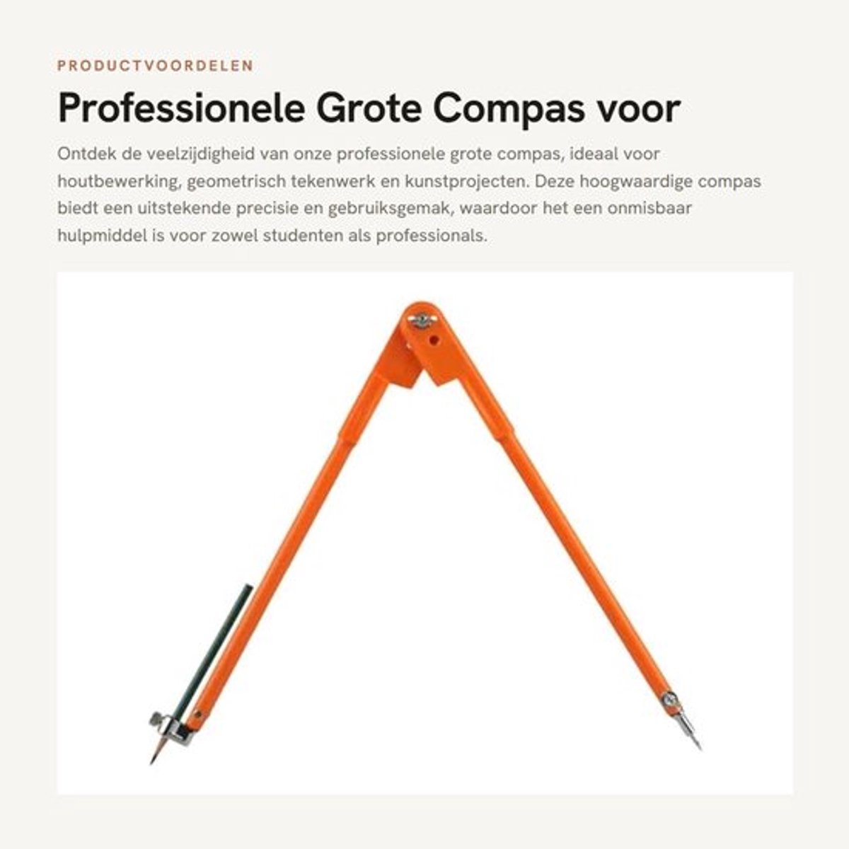 Tekencompas Grootste Radius 750mm - Verstelbaar - Kunsttekenen - Cirkeltekenen - Kunst - Kunststof Materiaal - Cirkelcompas