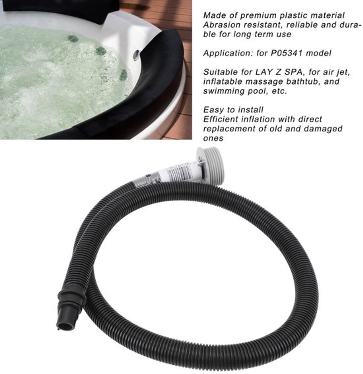 Opblaasbare Hottub Slang 106cm - 51mm/2 Inch Draad - Vervangingsslang - Geschikt voor P05341 Model - Duurzaam Plastic - Eenvoudige Installatie - Spa Slang