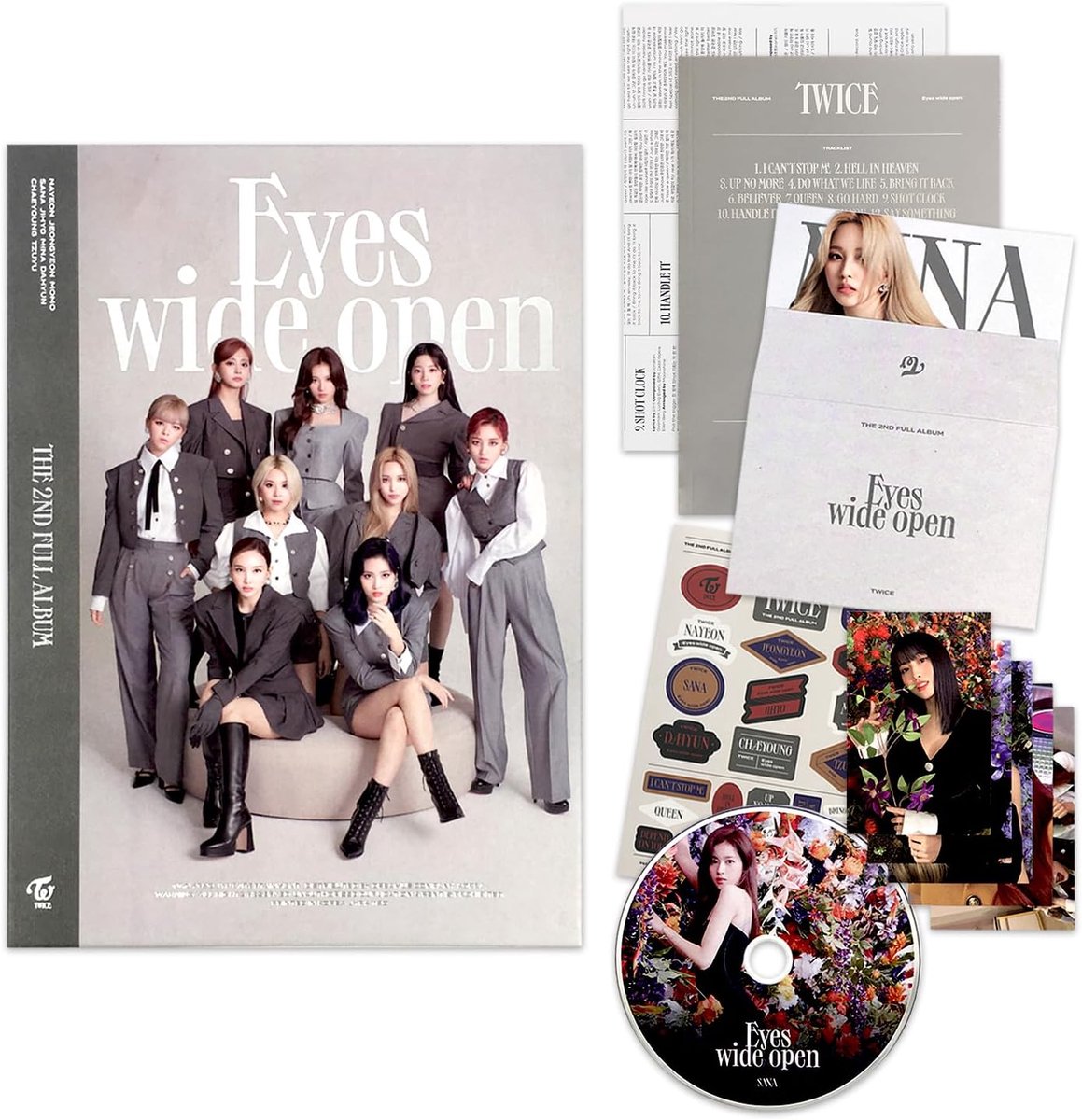 SnelShoppen - Eyes Wide Open 2e Full Album Fotoboek + Cover + Lyric Poster + D.I.Y Sticker + CD-R + 5 Extra Fotokaarten Officiële K-POP Sealed Album