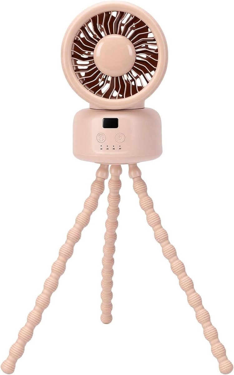 Draagbare Kinderwagenventilator - Stille Clip-on Ventilator - Koelte Onderweg - 360 Graden Oscillatie - 9000 mAh Batterij - Zwart