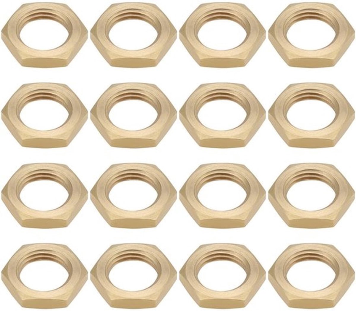 Zeskantmoer Messing M10 x 1,0 mm voor Gloeilampen 30 Stuks
