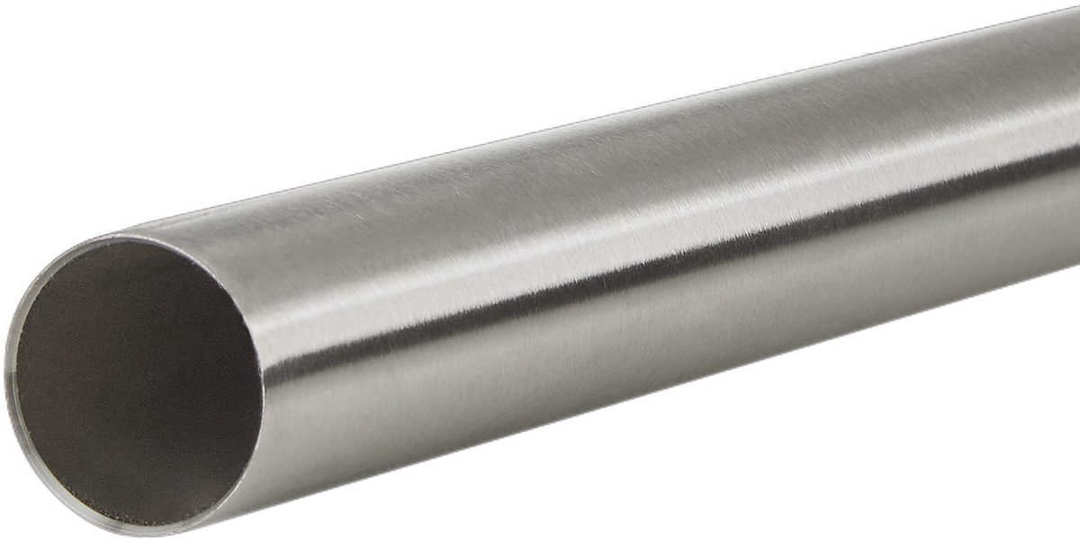 SOTECH Garderobestang 600 mm geborsteld RVS rond Ø 25 mm | Buisuiteinden aan beide zijden afgeschuind | Kledingroede: om een ​​elegante toets te geven aan uw kledingkast en kleerhanger