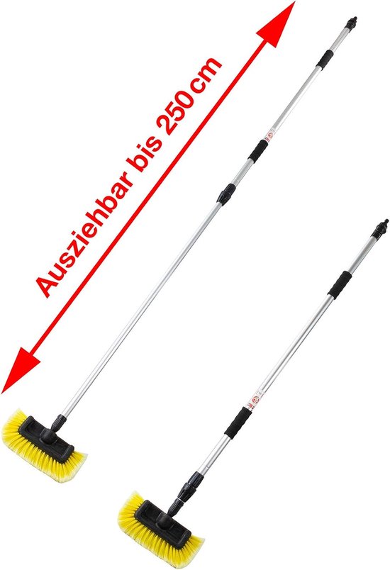 Autowasborstel Telescopisch - Wasborstel Auto - Voertuigen Reinigen - Uittrekbaar tot 2.5 Meter - 30 cm Borstelbreedte - Aluminium — afbeelding 5
