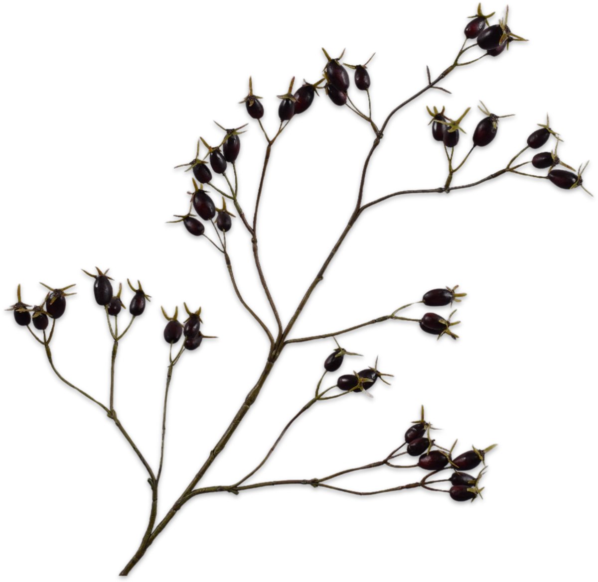Silk-ka Kunstbloem-Zijden Bloem Rozenbottel Tak Paars 96 cm