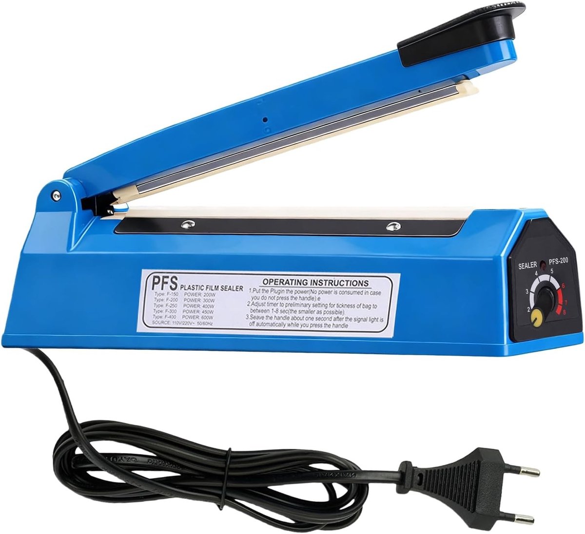 Professionele 200mm Foil Lasmachine voor Plastic Tassen, Handmatige Drukverpakking met Temperatuurregeling en 3mm Lasdiepte