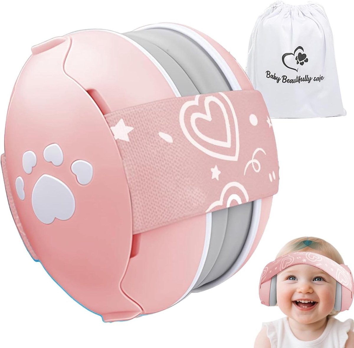 Baby Oorkappen voor Geluidsreductie voor Baby's en Peuters tot 36 Maanden - Hartvormige Oorkappen voor Comfort en Bescherming tegen Lawaai