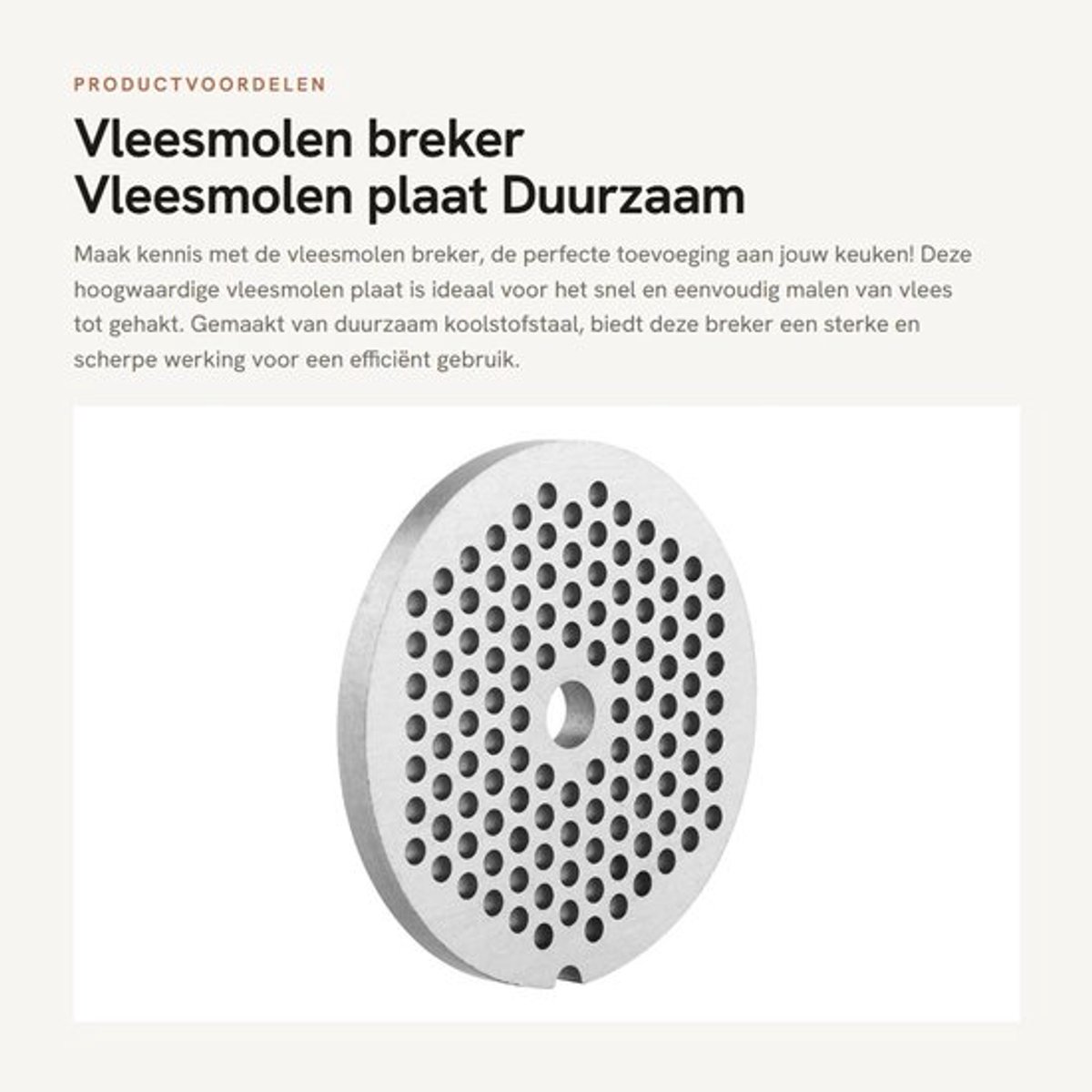 Vleesmolen breker - Vleesmolen plaat - Duurzaam en veilig - 5/7 mm gat - Koolstofstaal - Ideaal voor gehakt - Geschikt voor alle vleesmol...