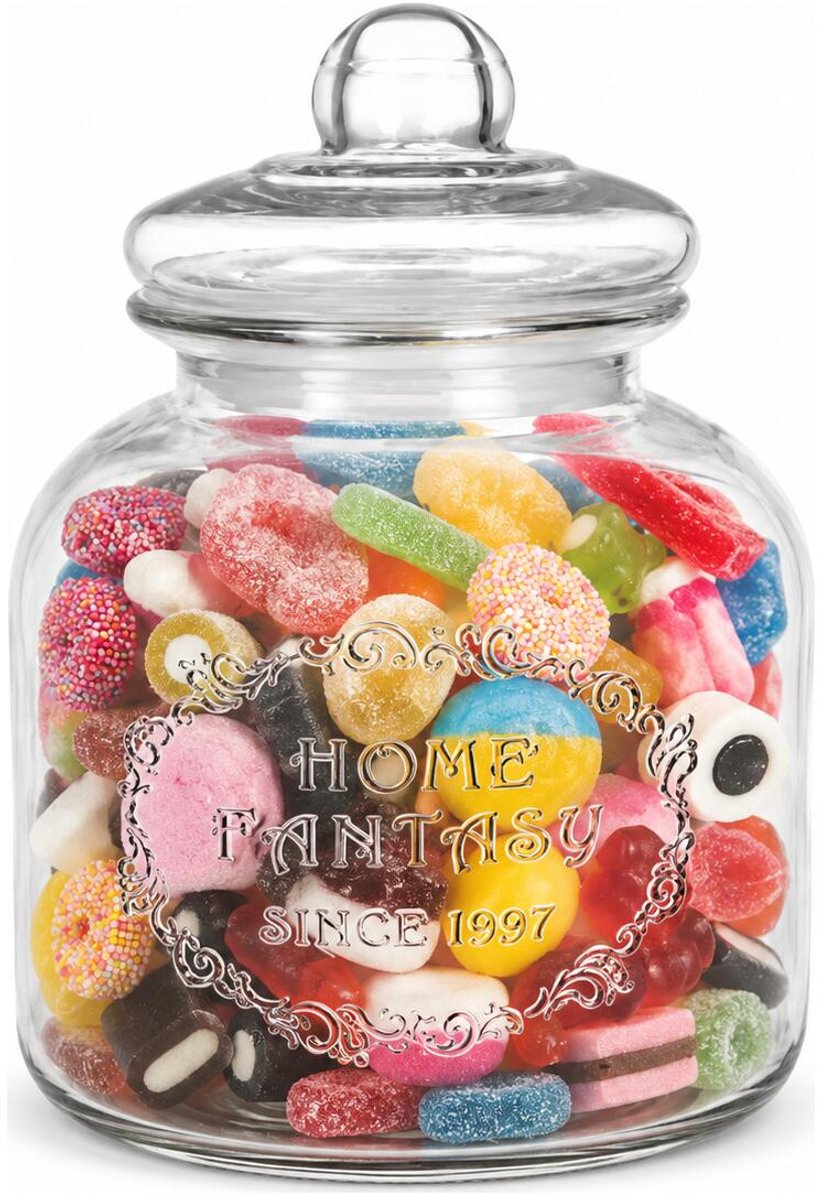 Alessandro luxe voorraadpot - snoeppot - glas - met deksel - 3 liter - koektrommel - snoepjes - 17 x 25 cm