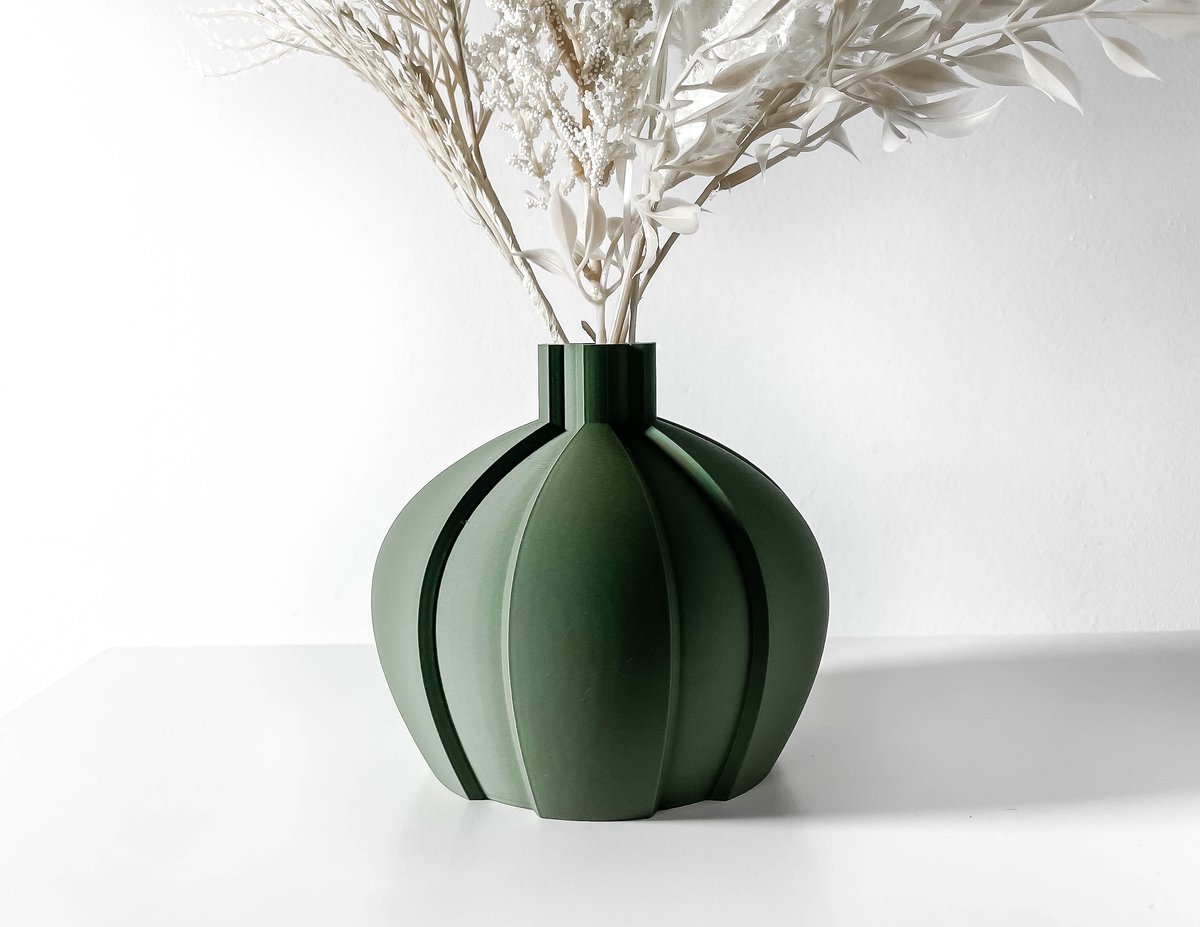 Skushy Vaas Yomushort - Geschikt voor Bouwbloemen - Japandi Designvaas voor Droogbloemen en Kunstbloemen - Sculpturale Decoratieve Vaas - Moderne Woondecoratie