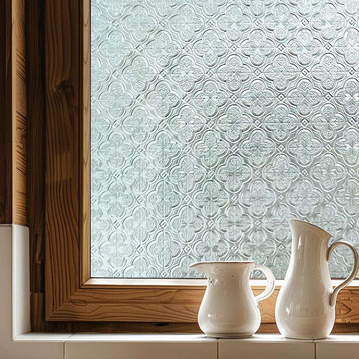 SnelShoppen - Raamfolie zelfklevend 3D Gekleurd Glas Privacyfolie 60 x 180 cm voor Badkamer, Voordeur, Zonbescherming en Warmtebescherming