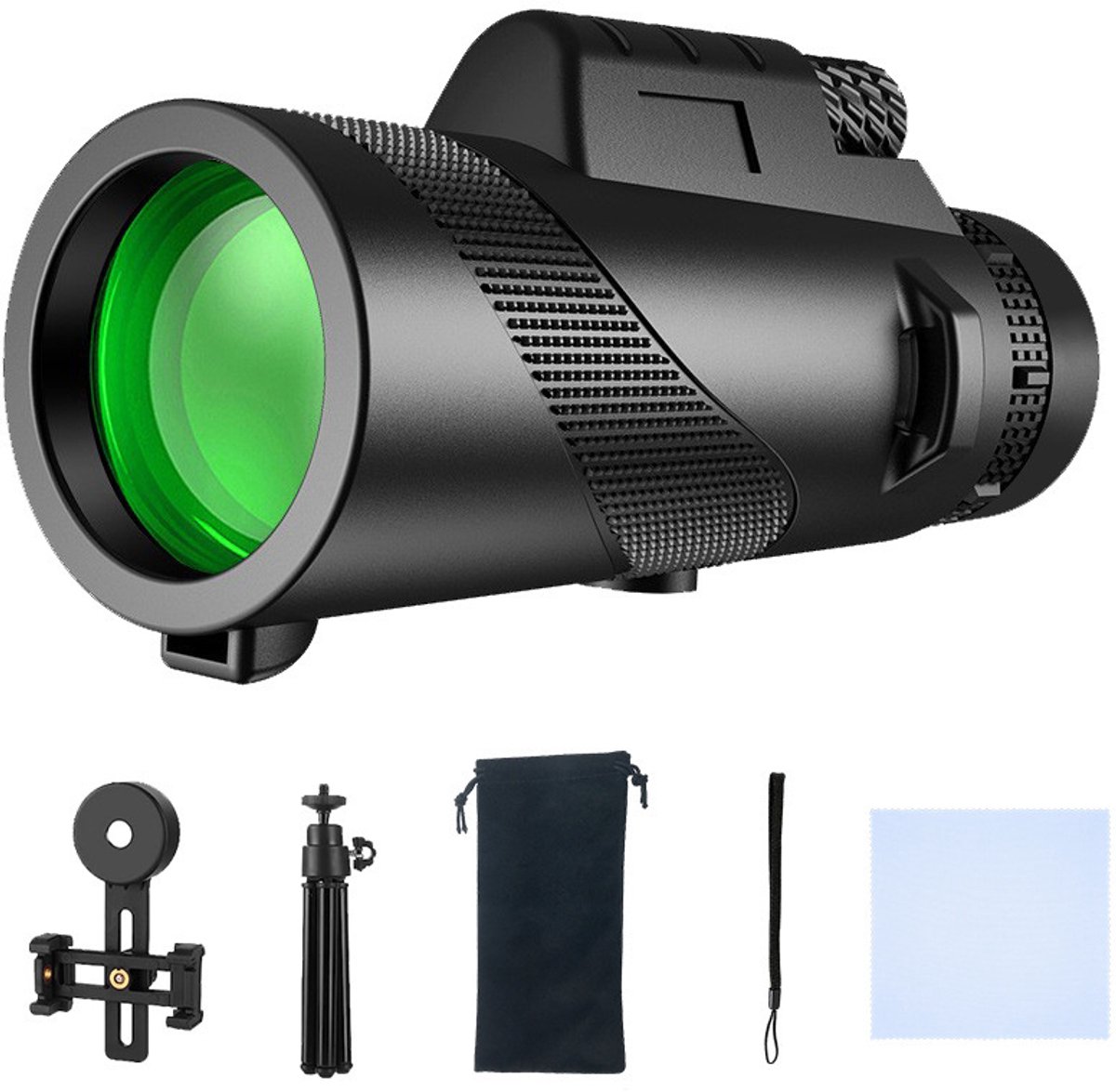 KZQ Monoculairs & Verrekijkers - Waterdichte verrekijker met statief en telefoonhouder - Geschikt voor wandelen, concerten - 80x100 zoom - Zwart