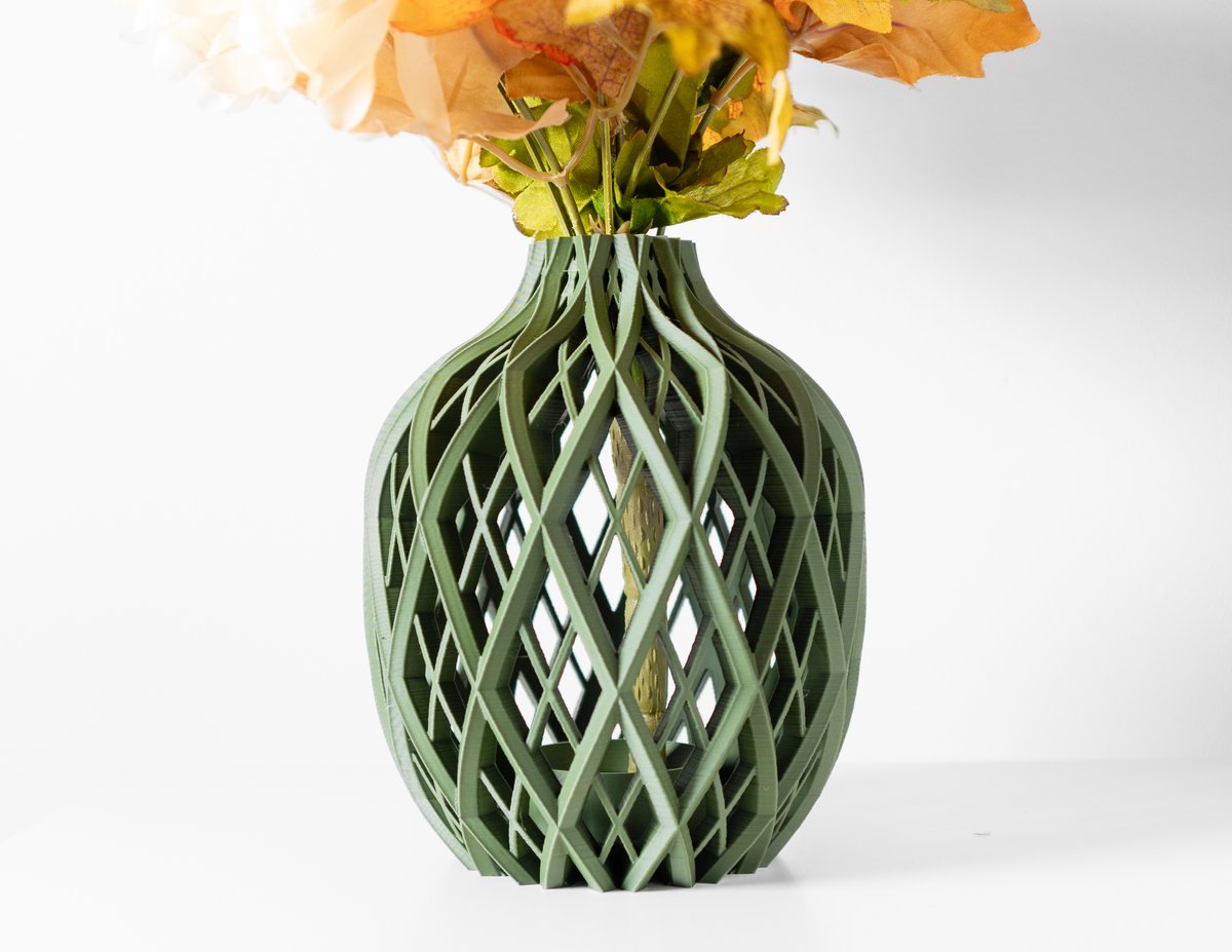 Skushy Vaas Noki - Geschikt voor Bouwbloemen - Japandi Designvaas voor Droogbloemen en Kunstbloemen - Sculpturale Decoratieve Vaas - Moderne Woondecoratie