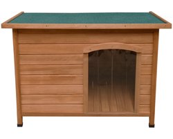 Houten hondenhok - bruin - middelgroot - weerbestendig dennenhout