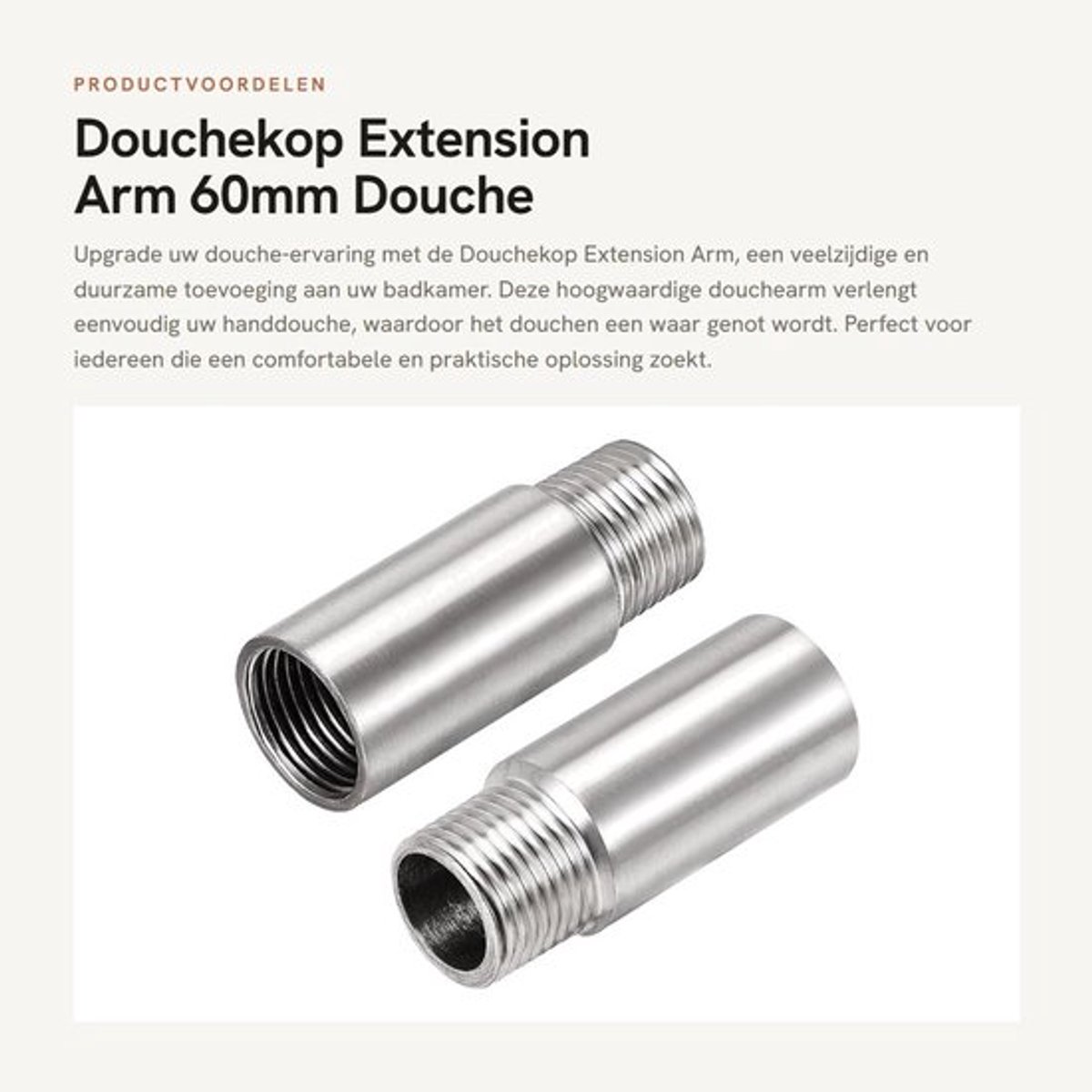 Douchekop Hoge Druk - Douchekop met Slang - Douchekop met Filter - Douchekop Grohe - Douchekop Regendouche - Verstelbare Douche Arm 60mm - Douchearm