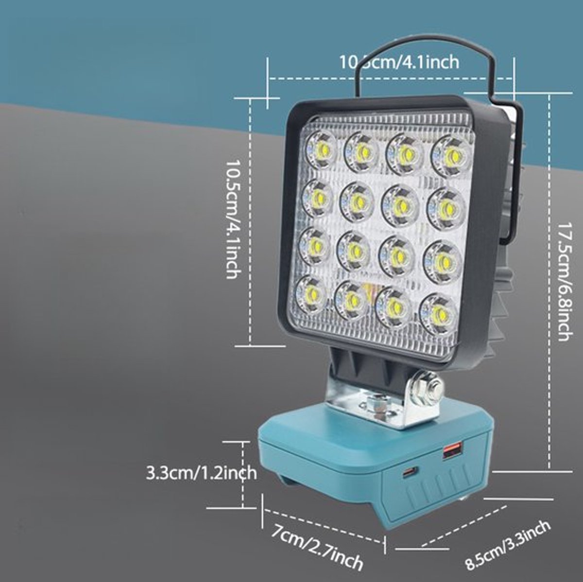 Buitenlamp, werklamp, LED-buitenbouwverlichting, geschikt voor makita/Makita-batterijen, m
