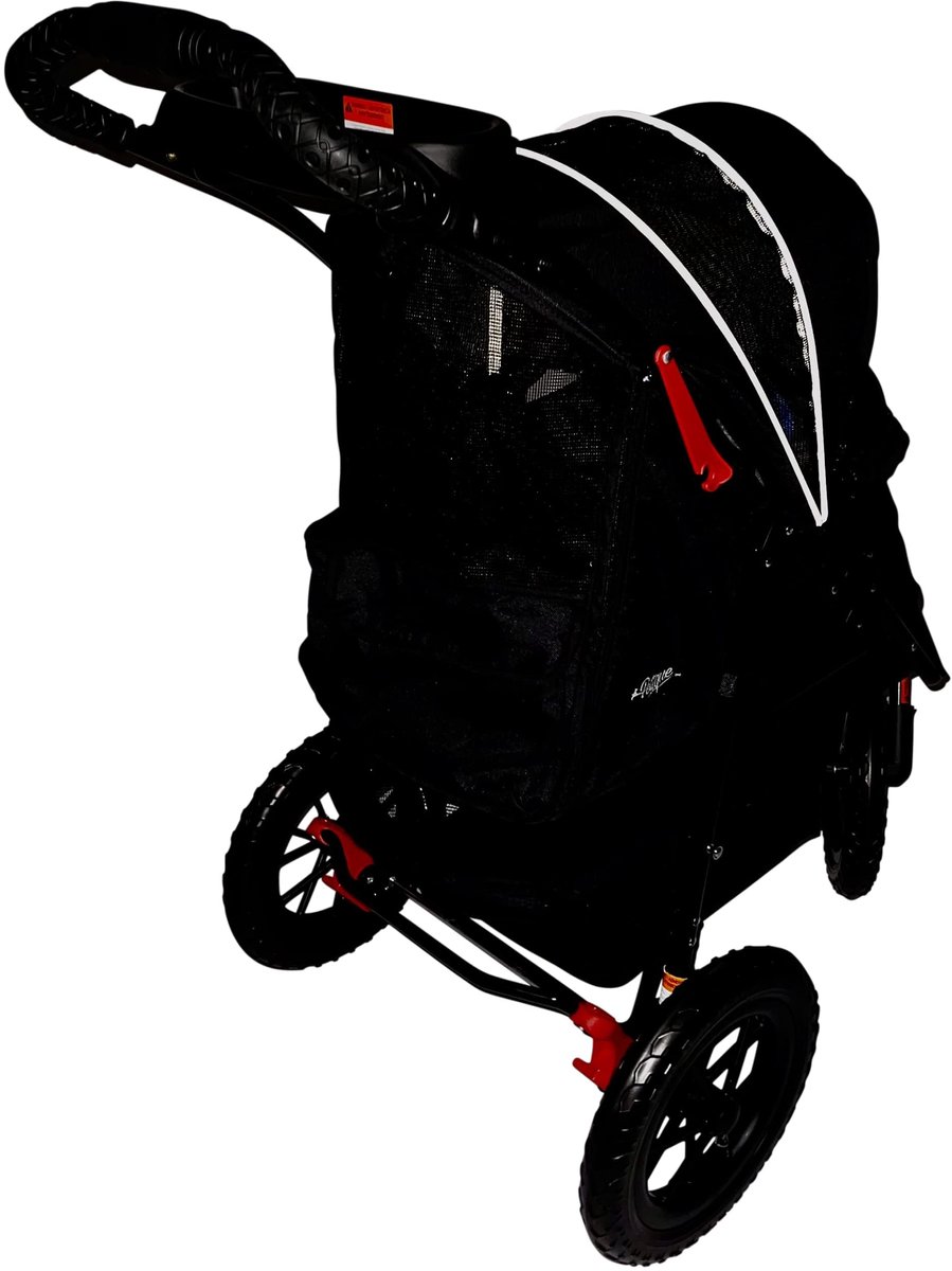 SnelShoppen - Luxe Hondenwandelwagen Zwart | Vouwen met Eén Hand | 12" EVA-banden voor Extra Comfort | Reflecterende Binding | Geschikt voor Huisdiere