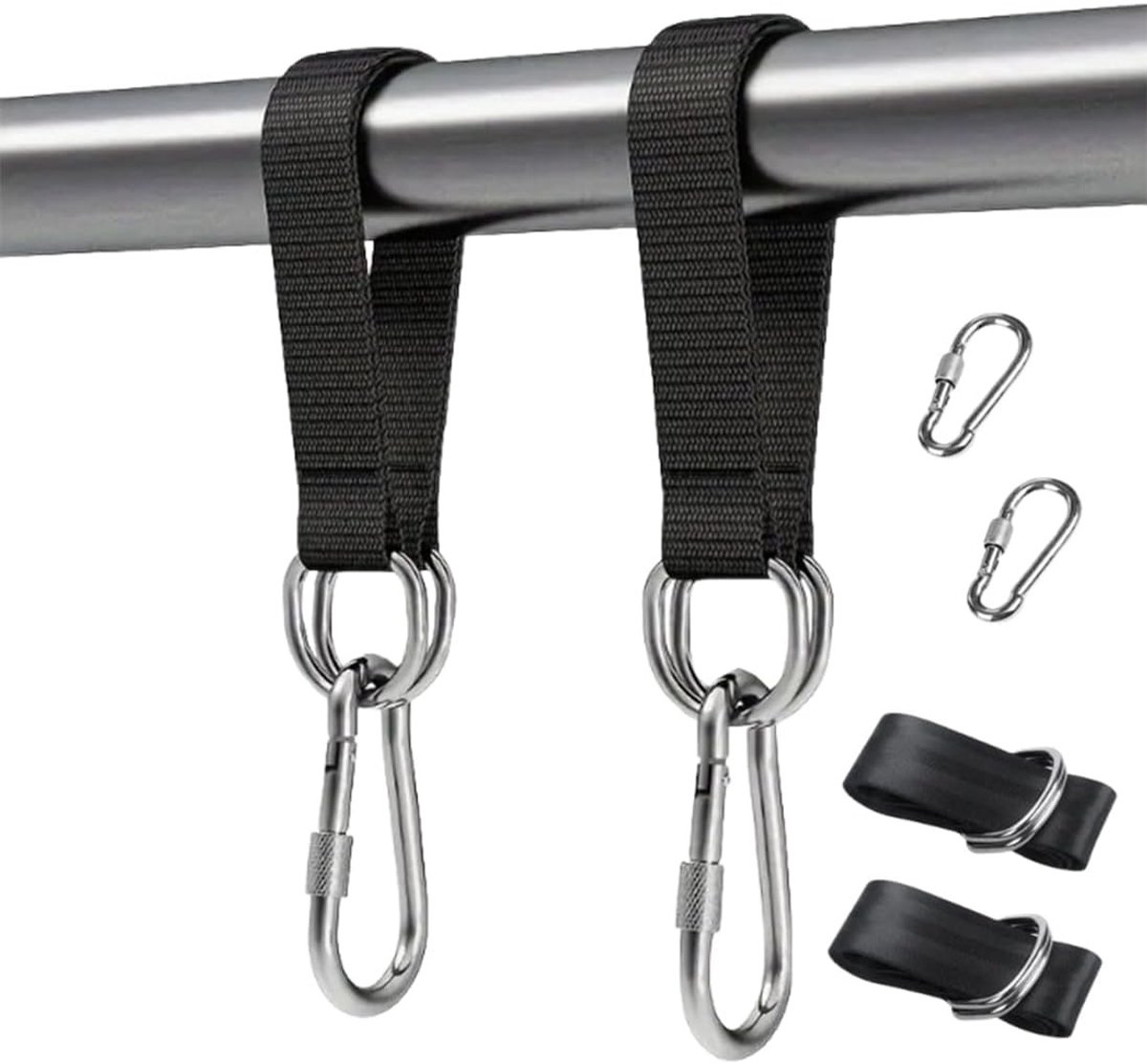 Set van 2 Versterkte Nylon Hangen en Schommelen Bevestigingsbanden, 3.8 cm Breed, Scheurbestendig en Duurzaam voor Schommels en Hangmatten