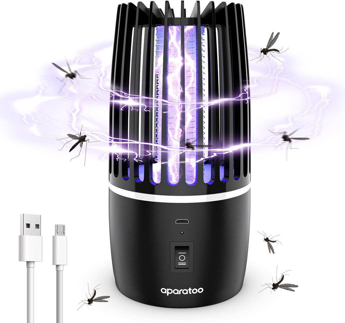 SnelShoppen - Muggenlamp 4200V Elektrische Insectenverdelger UV, IPX4 Waterdichte Anti Muggen Lamp voor Buiten, Muggenval, Vliegenvanger voor Tuin, Ca