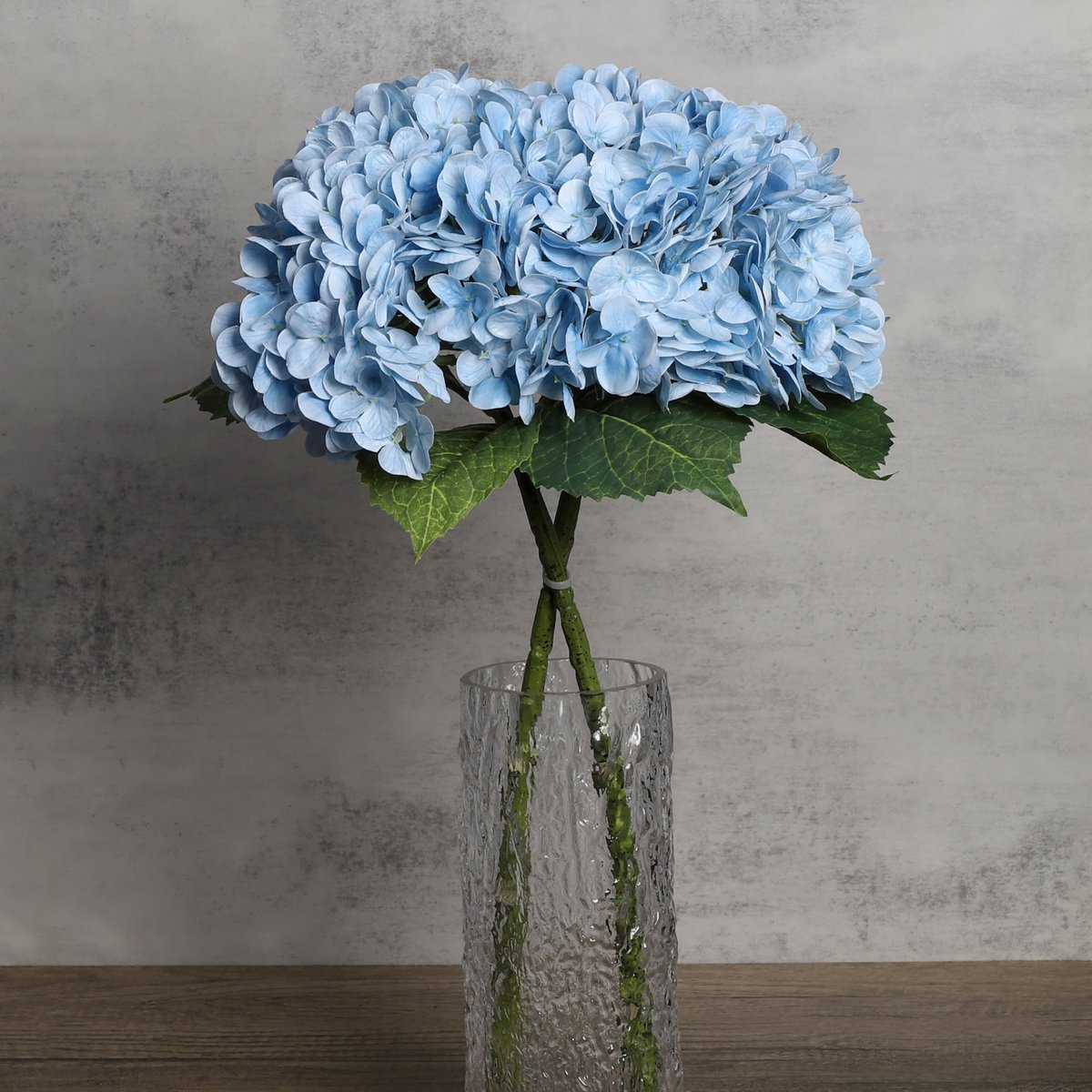 SnelShoppen - 2 Stuks Grote Kunstmatige Hortensia Bloemen met Lange Stengel - Blauw Boeket voor Bruiloft, Kantoor, Woonkamer, Feestdecoratie, Bloemstu