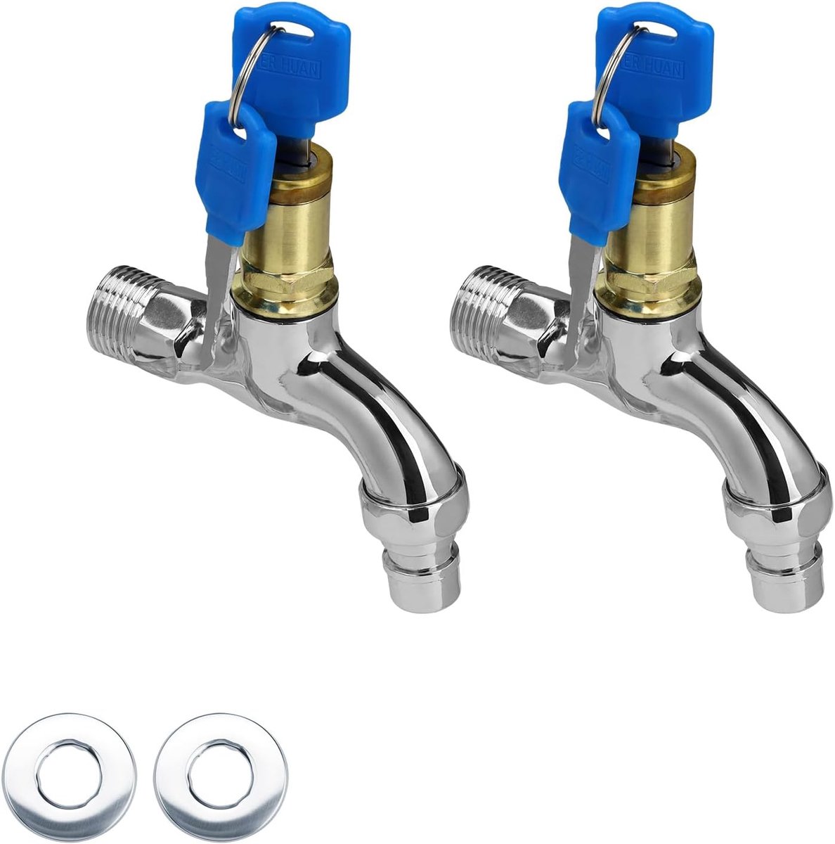 Tuinkraan 2 Stuks met Slot - Zinklegering - Duurzaam en Betrouwbaar - Voorkomt Waterverspilling - ShopVlot
