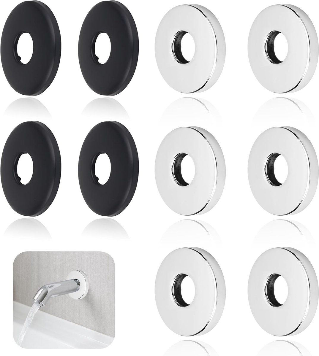 Pijp rosettes Ø 25mm - RVS - 10 stuks - Decoratieve afdekking voor kranen en douches - ShopVlot