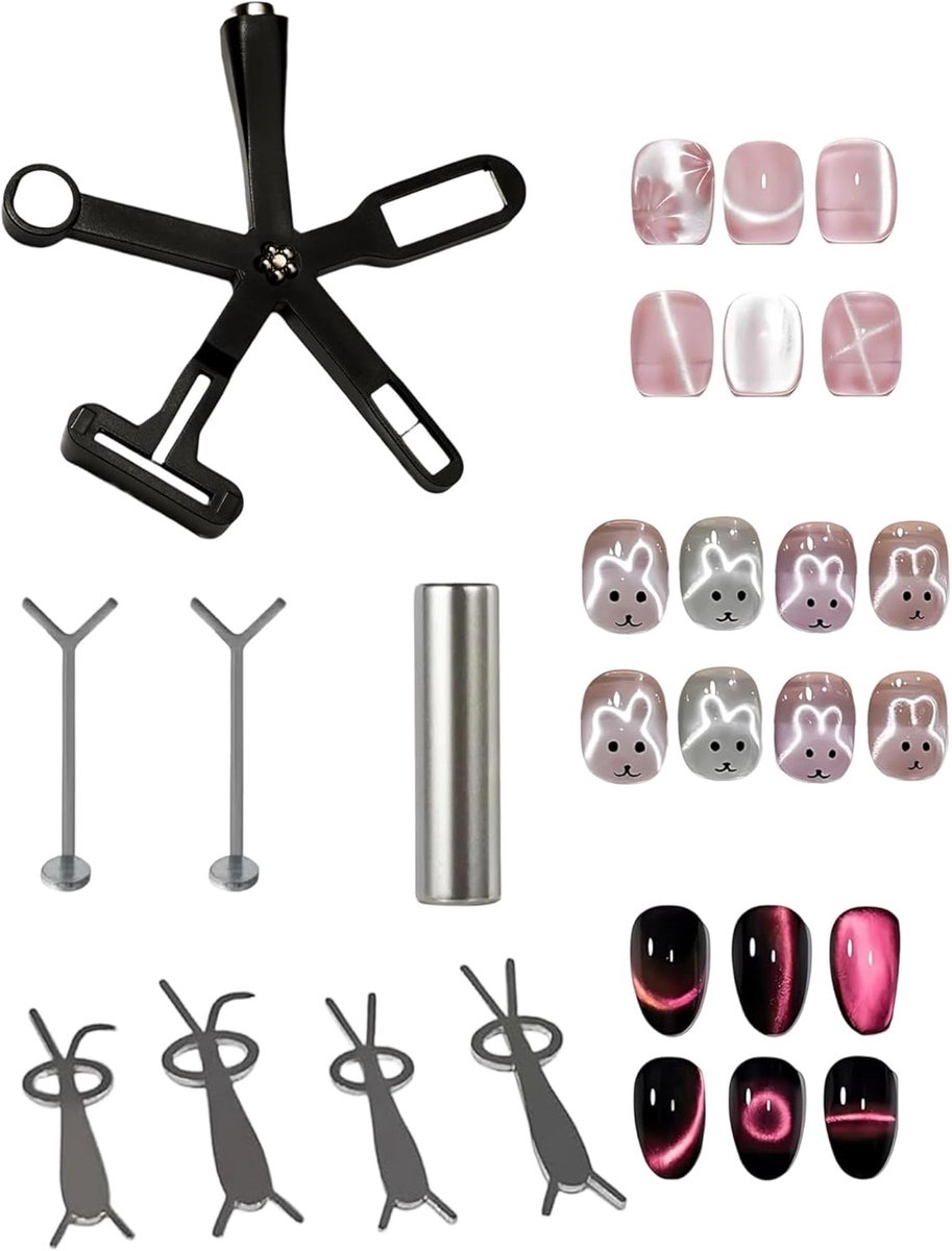 Magnetische Kat Oog Nagels Set - 8 Stuks Magneten - Multifunctionele Magneten voor 3D Nagellak - Geschikt voor UV Gel - ShopVlot