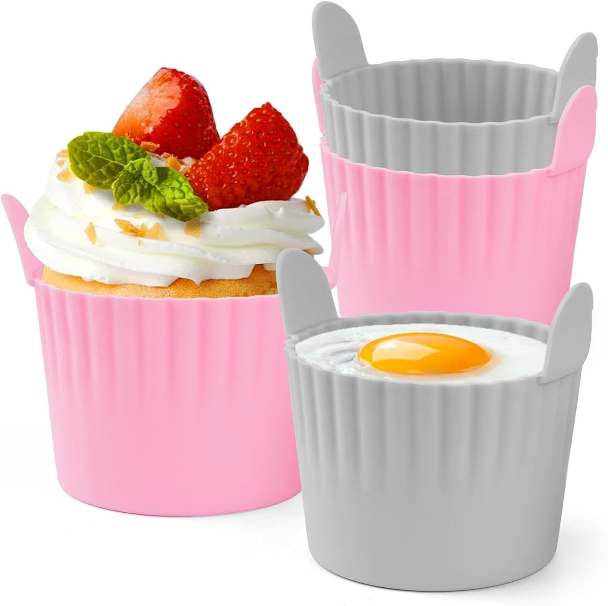 Silicone Muffinvormen voor Airfryer, BPA-vrij, Set van 4, Ideaal voor Eieren en Snacks, Perfecte Keukenaccessoires