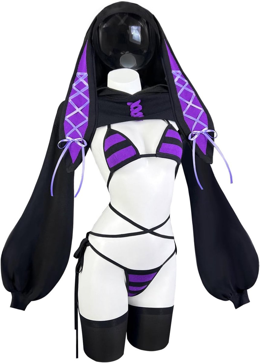 Sexy Bunny Girl Lingerie Set - 4-delig Bikini Bodysuit voor Cosplay, Feest en Anime Kostuums