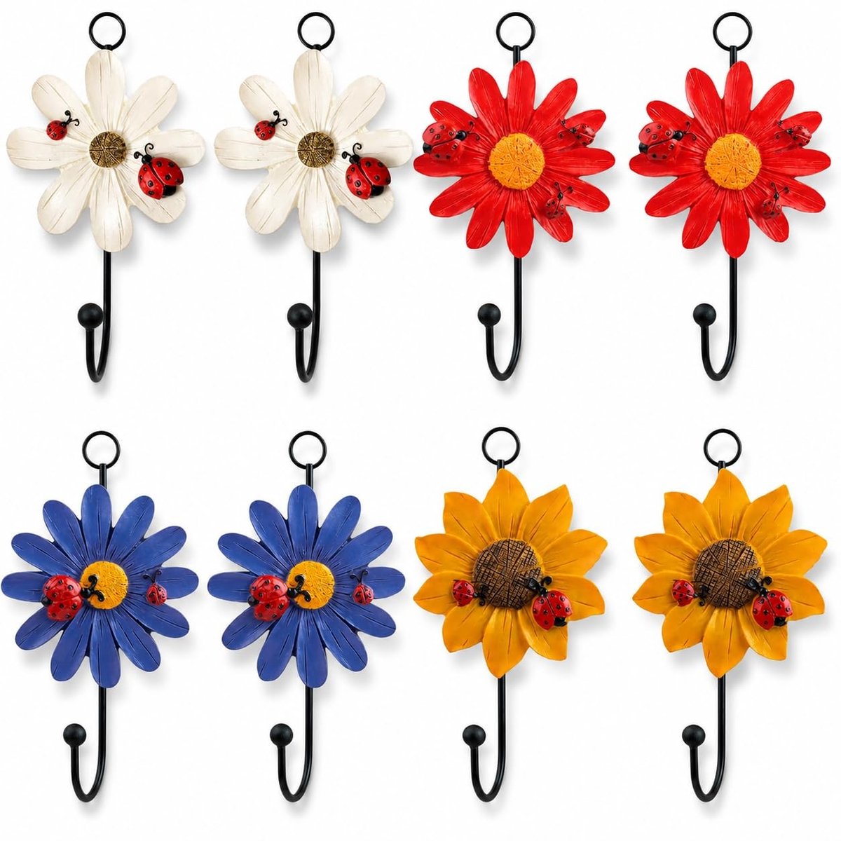 Omgoods - Vintage Wandhaak Set met 8 Roestbestendige Haken