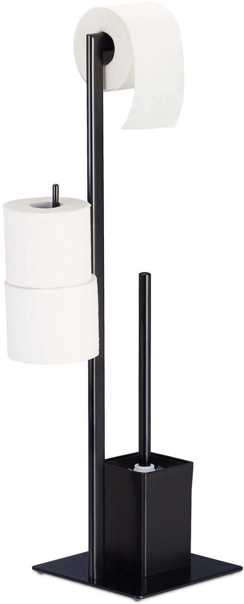 Omgoods - Toilet Butler met Toiletrolhouder en Borstelhouder in Mat Zwart