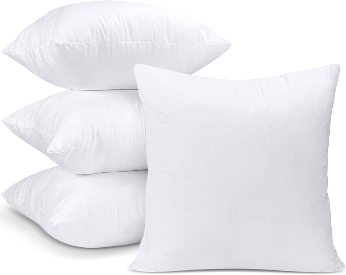 Omgoods - Kussen 50x50 cm - Set van 4 Binnenkussens van Microvezel voor Bed en Sofa