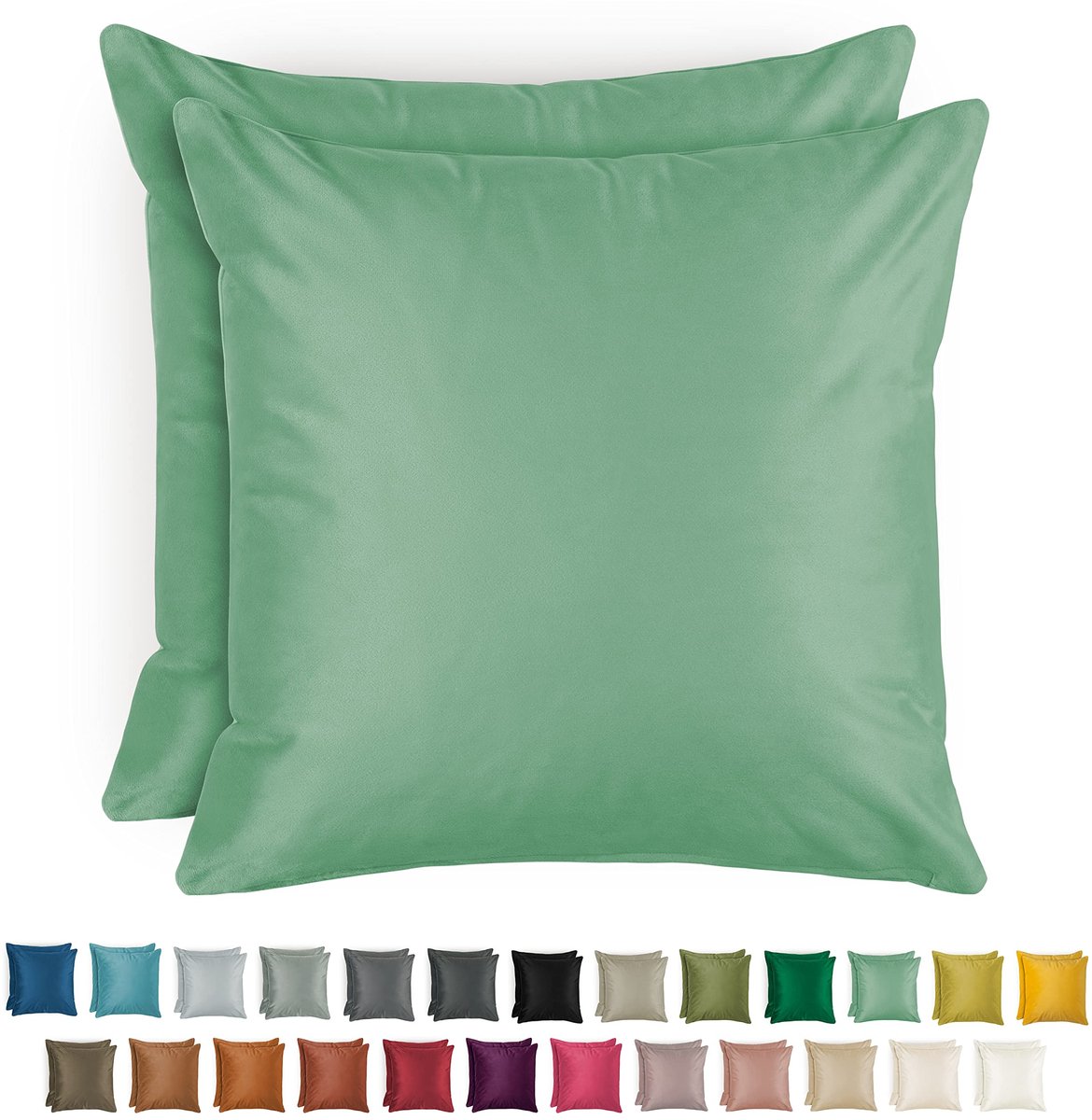 Omgoods - Set van 2 Velvet Kussenhoezen 45x45cm in Zomer Groen