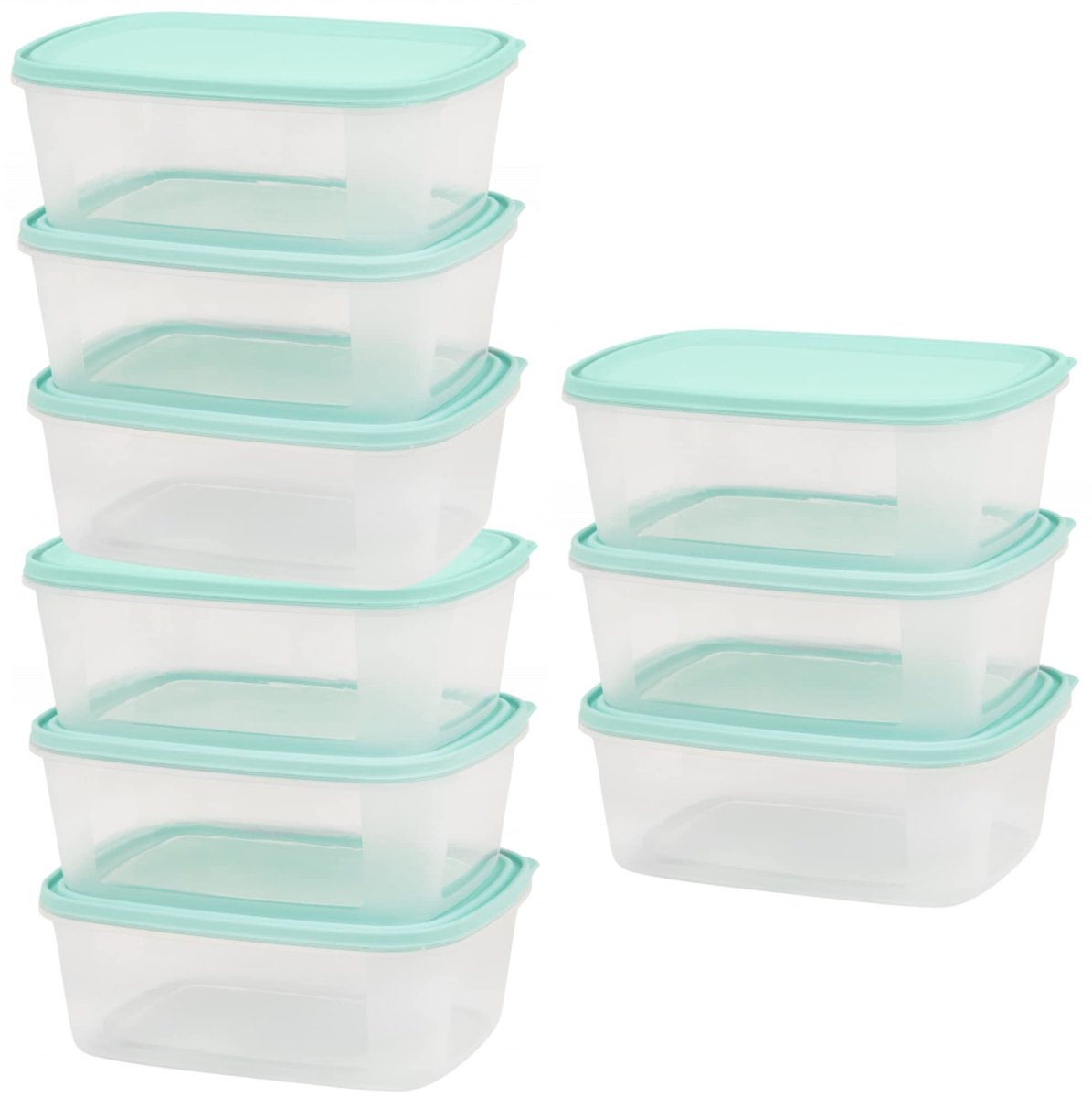 Omgoods - Set van 9 Luchtdichte Bewaarcontainers met Klikdeksel - 2000 ml