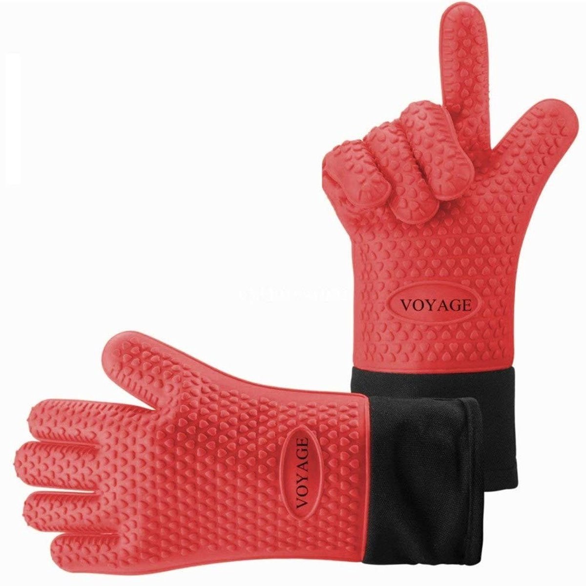 Omgoods- Ovenhandschoenen tot 350 °C - Hittebestendige Grillhandschoenen - Siliconen - Set van 2 - Extra Lange Ovenhandschoenen - Maximale Bescherming