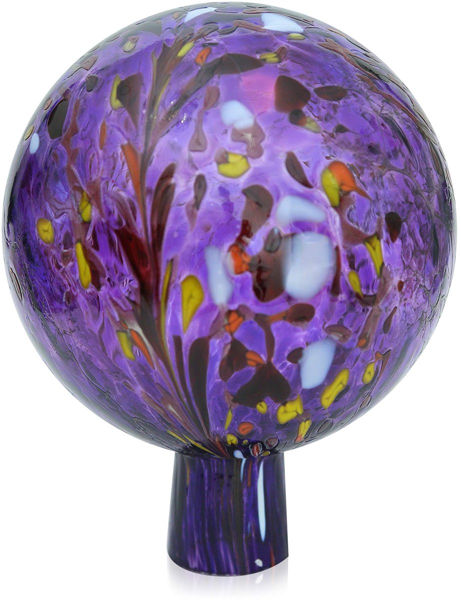 Omgoods - Glas Tuinbal met Granulaat - Hyacintblauw, 15 cm Hoog, 12 cm Breed